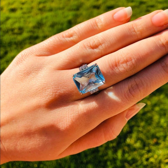 NWOT 925 sterling silver aquamarine ring - Picture 4 of 6